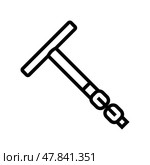 spark plug wrench car repair line icon vector illustration. Стоковая иллюстрация, иллюстратор Vectorwin / Фотобанк Лори