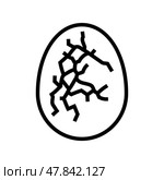 cracked eggshell fracture line icon vector illustration. Стоковая иллюстрация, иллюстратор Vectorwin / Фотобанк Лори