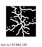 crack in ice fracture glyph icon vector illustration. Стоковая иллюстрация, иллюстратор Vectorwin / Фотобанк Лори