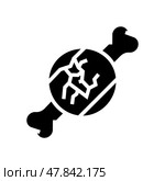 bone crack fracture injury glyph icon vector illustration. Стоковая иллюстрация, иллюстратор Vectorwin / Фотобанк Лори