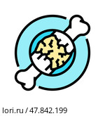 bone healing fracture injury color icon vector illustration. Стоковая иллюстрация, иллюстратор Vectorwin / Фотобанк Лори