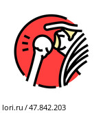 joint dislocation fracture injury color icon vector illustration. Стоковая иллюстрация, иллюстратор Vectorwin / Фотобанк Лори