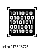 binary code big data glyph icon vector illustration. Стоковая иллюстрация, иллюстратор Vectorwin / Фотобанк Лори