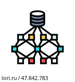 network nodes big data color icon vector illustration. Стоковая иллюстрация, иллюстратор Vectorwin / Фотобанк Лори