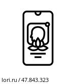 digital mental health platform healthcare innovation line icon vector illustration. Стоковая иллюстрация, иллюстратор Vectorwin / Фотобанк Лори