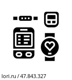 remote diagnostics tool healthcare innovation glyph icon vector illustration. Стоковая иллюстрация, иллюстратор Vectorwin / Фотобанк Лори