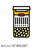 personalized medication bottle with barcode color icon vector illustration. Стоковая иллюстрация, иллюстратор Vectorwin / Фотобанк Лори