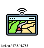 smart navigation system color icon vector illustration. Стоковая иллюстрация, иллюстратор Vectorwin / Фотобанк Лори