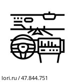 augmented reality head up display line icon vector illustration. Стоковая иллюстрация, иллюстратор Vectorwin / Фотобанк Лори