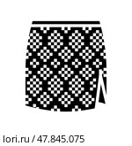 preppy sequin skirt stylish clothes glyph icon vector illustration. Стоковая иллюстрация, иллюстратор Vectorwin / Фотобанк Лори