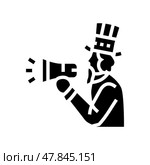 uncle sam megaphone uncle sam glyph icon vector illustration. Стоковая иллюстрация, иллюстратор Vectorwin / Фотобанк Лори
