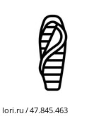 tapered sleeping bag line icon vector illustration. Стоковая иллюстрация, иллюстратор Vectorwin / Фотобанк Лори