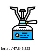 compact camping stove ultralight trekking color icon vector illustration. Стоковая иллюстрация, иллюстратор Vectorwin / Фотобанк Лори