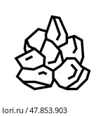 mined stone line icon vector illustration. Стоковая иллюстрация, иллюстратор Vectorwin / Фотобанк Лори