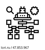debug researching and fixing line icon vector illustration. Стоковая иллюстрация, иллюстратор Vectorwin / Фотобанк Лори