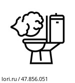 flatulence digestion system line icon vector illustration. Стоковая иллюстрация, иллюстратор Vectorwin / Фотобанк Лори