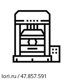 press equipment line icon vector illustration. Стоковая иллюстрация, иллюстратор Vectorwin / Фотобанк Лори