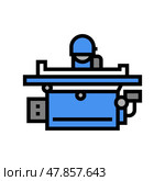 grinding machine color icon vector illustration. Стоковая иллюстрация, иллюстратор Vectorwin / Фотобанк Лори