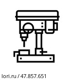 drilling machine line icon vector illustration. Стоковая иллюстрация, иллюстратор Vectorwin / Фотобанк Лори