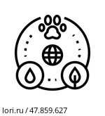 biocenosis ecosystem line icon vector illustration. Стоковая иллюстрация, иллюстратор Vectorwin / Фотобанк Лори