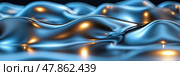 Metallic waves create a mesmerizing texture, with light reflecting off their smooth surface, showcasing a surprisingly dynamic visual experience. Стоковое AI-изображение, AI-художник Данила Большаков / Фотобанк Лори