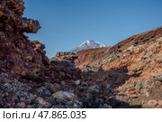 Slag fields with a volcano in the background. Стоковое фото, фотограф Олег Спиридонов / Фотобанк Лори