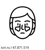 sinusitis disease line icon vector illustration. Стоковая иллюстрация, иллюстратор Vectorwin / Фотобанк Лори