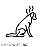 punished dog line icon vector illustration. Стоковая иллюстрация, иллюстратор Vectorwin / Фотобанк Лори