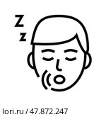 snore disease line icon vector illustration. Стоковая иллюстрация, иллюстратор Vectorwin / Фотобанк Лори
