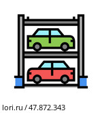 multilevel automobile parking color icon vector illustration. Стоковая иллюстрация, иллюстратор Vectorwin / Фотобанк Лори