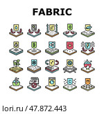 Fabrics Properties Collection Icons Set Vector. Стоковая иллюстрация, иллюстратор Vectorwin / Фотобанк Лори