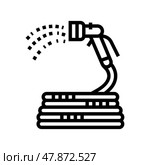 spray hose gardening line icon vector illustration. Стоковая иллюстрация, иллюстратор Vectorwin / Фотобанк Лори
