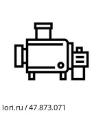 cheesemaking equipment for prepare cheese line icon vector illustration. Стоковая иллюстрация, иллюстратор Vectorwin / Фотобанк Лори