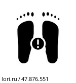 illness flat feet glyph icon vector illustration. Стоковая иллюстрация, иллюстратор Vectorwin / Фотобанк Лори