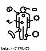 autoimmune disease line icon vector illustration. Стоковая иллюстрация, иллюстратор Vectorwin / Фотобанк Лори