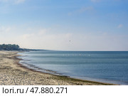 Sandy beach on coastline of Baltic Sea on Vistula Spit. Baltiysk. Russia. Стоковое фото, фотограф Elena Odareeva / Фотобанк Лори