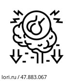hypopituitarism endocrinology line icon vector illustration. Стоковая иллюстрация, иллюстратор Vectorwin / Фотобанк Лори