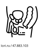 testes endocrinology line icon vector illustration. Стоковая иллюстрация, иллюстратор Vectorwin / Фотобанк Лори
