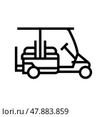 caddy golf club car line icon vector illustration. Стоковая иллюстрация, иллюстратор Vectorwin / Фотобанк Лори