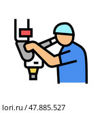 microsurgery doctor work color icon vector illustration. Стоковая иллюстрация, иллюстратор Vectorwin / Фотобанк Лори