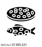 streptococcus iniae fish glyph icon vector illustration. Стоковая иллюстрация, иллюстратор Vectorwin / Фотобанк Лори