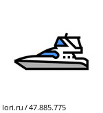 sedan bridge boat color icon vector illustration. Стоковая иллюстрация, иллюстратор Vectorwin / Фотобанк Лори