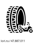atv utv tires glyph icon vector illustration. Стоковая иллюстрация, иллюстратор Vectorwin / Фотобанк Лори