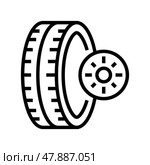 summer season tires line icon vector illustration. Стоковая иллюстрация, иллюстратор Vectorwin / Фотобанк Лори