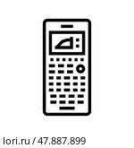 graphing calculator line icon vector illustration. Стоковая иллюстрация, иллюстратор Vectorwin / Фотобанк Лори