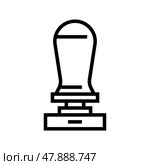 tamper coffee tool line icon vector illustration. Стоковая иллюстрация, иллюстратор Vectorwin / Фотобанк Лори