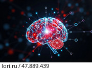 Человеческий мозг и алгоритм решения изобретательских задач. Стоковое AI-изображение, AI-художник Ольга Денис / Фотобанк Лори