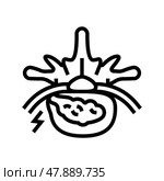 diskectomy patient disease line icon vector illustration. Стоковая иллюстрация, иллюстратор Vectorwin / Фотобанк Лори