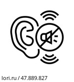 hearing loss line icon vector illustration. Стоковая иллюстрация, иллюстратор Vectorwin / Фотобанк Лори