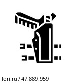 gun holster glyph icon vector illustration. Стоковая иллюстрация, иллюстратор Vectorwin / Фотобанк Лори